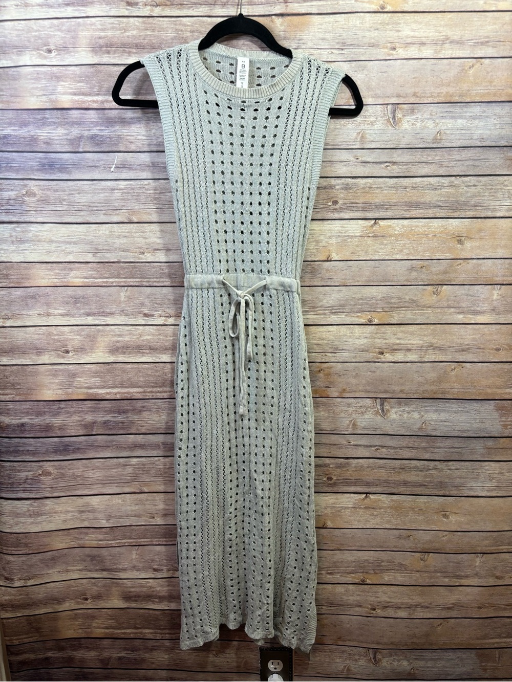 B Open Knit Beach Cover Pale Blue Size XS